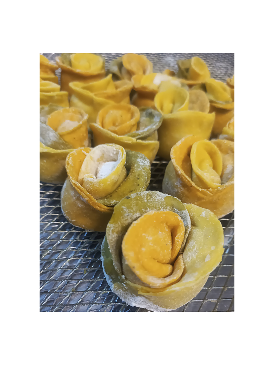 Gudtolli Flower Ravioli, fully decorated Fresh Pasta