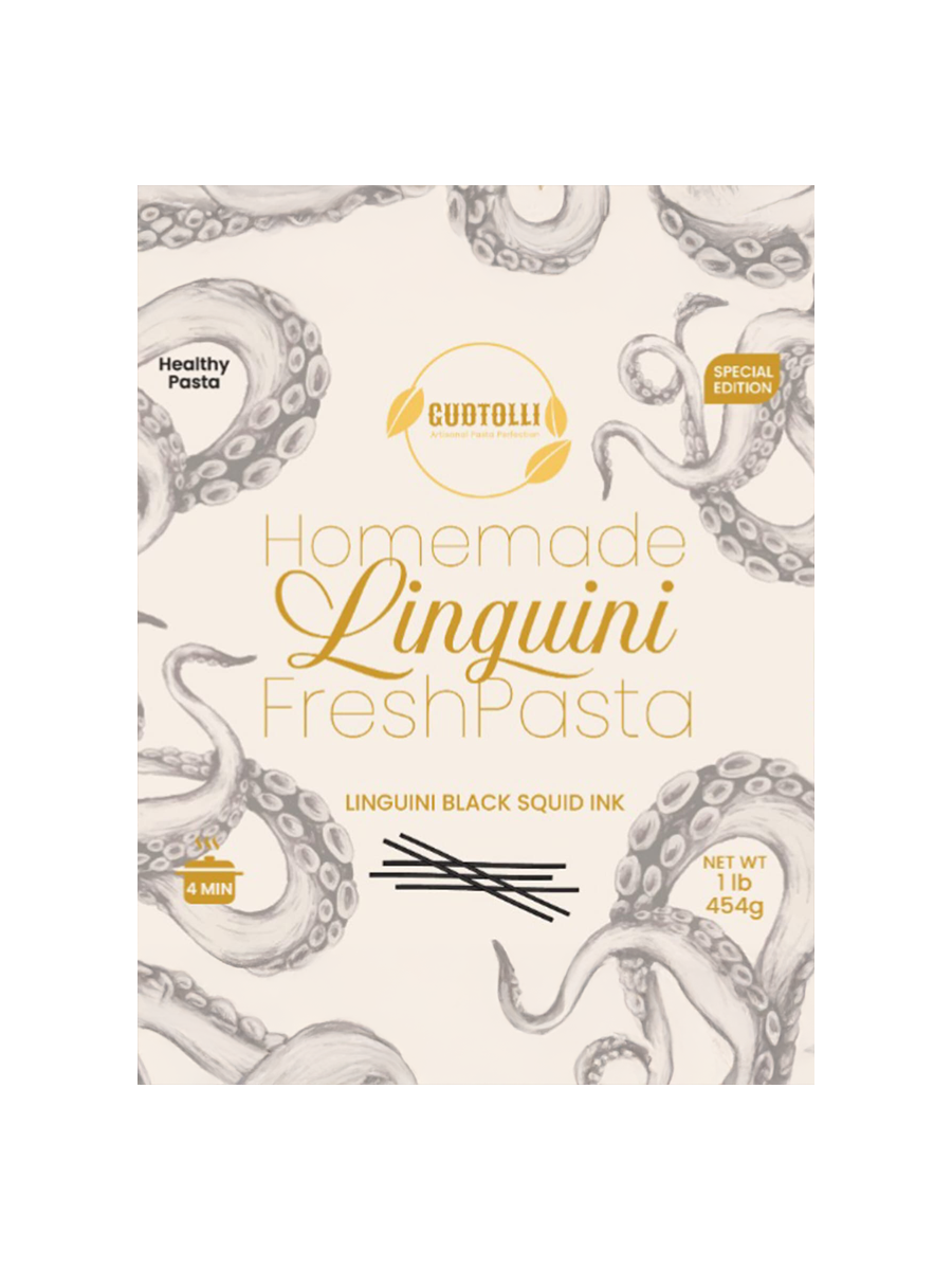 Gudtolli Squid ink Black Linguini Fresh Pasta
