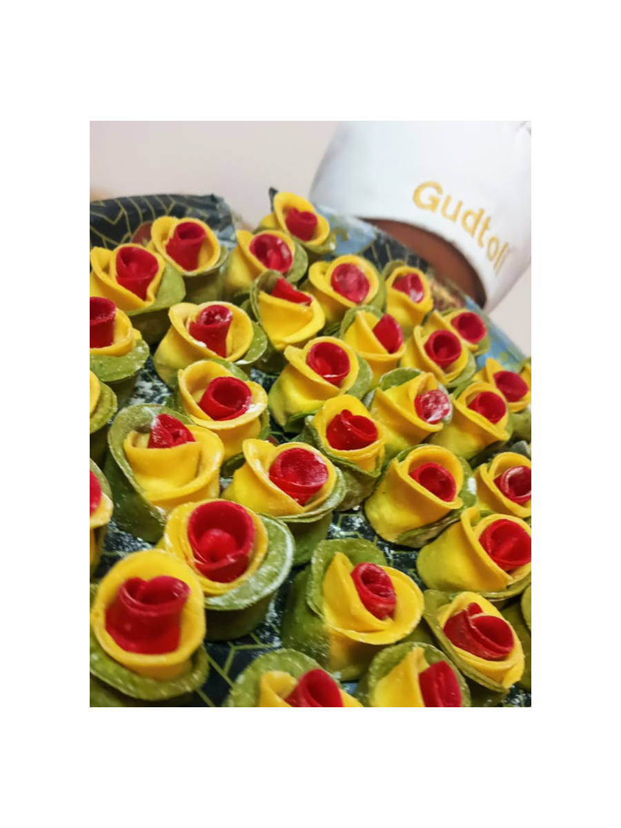 Gudtolli Flower Ravioli, fully decorated Fresh Pasta