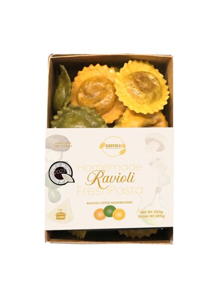 Gudtolli Trio Cepes Mushrooms Parmesan Ravioli Fresh Pasta