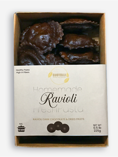 Gudtolli Dark Chocolate Halawa & Peanut Butter Nuts & dried fruits Ravioli Fresh Pasta