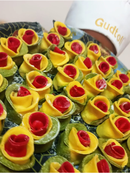 Gudtolli Flower Ravioli, fully decorated Fresh Pasta 